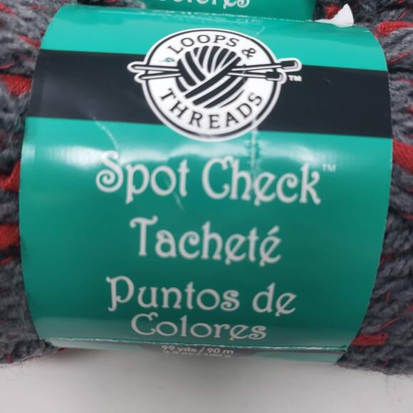 Loops & Threads Yarn Tachete - Charcoal Red Acrylic Poly - 3 Skeins - Picture 2 of 4